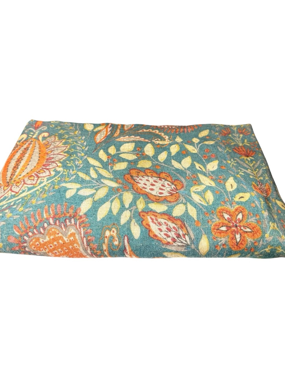 Dena Home by Bardwil Teal Bohemian Jacobean Floral Botanical Tablecloth 52x70”